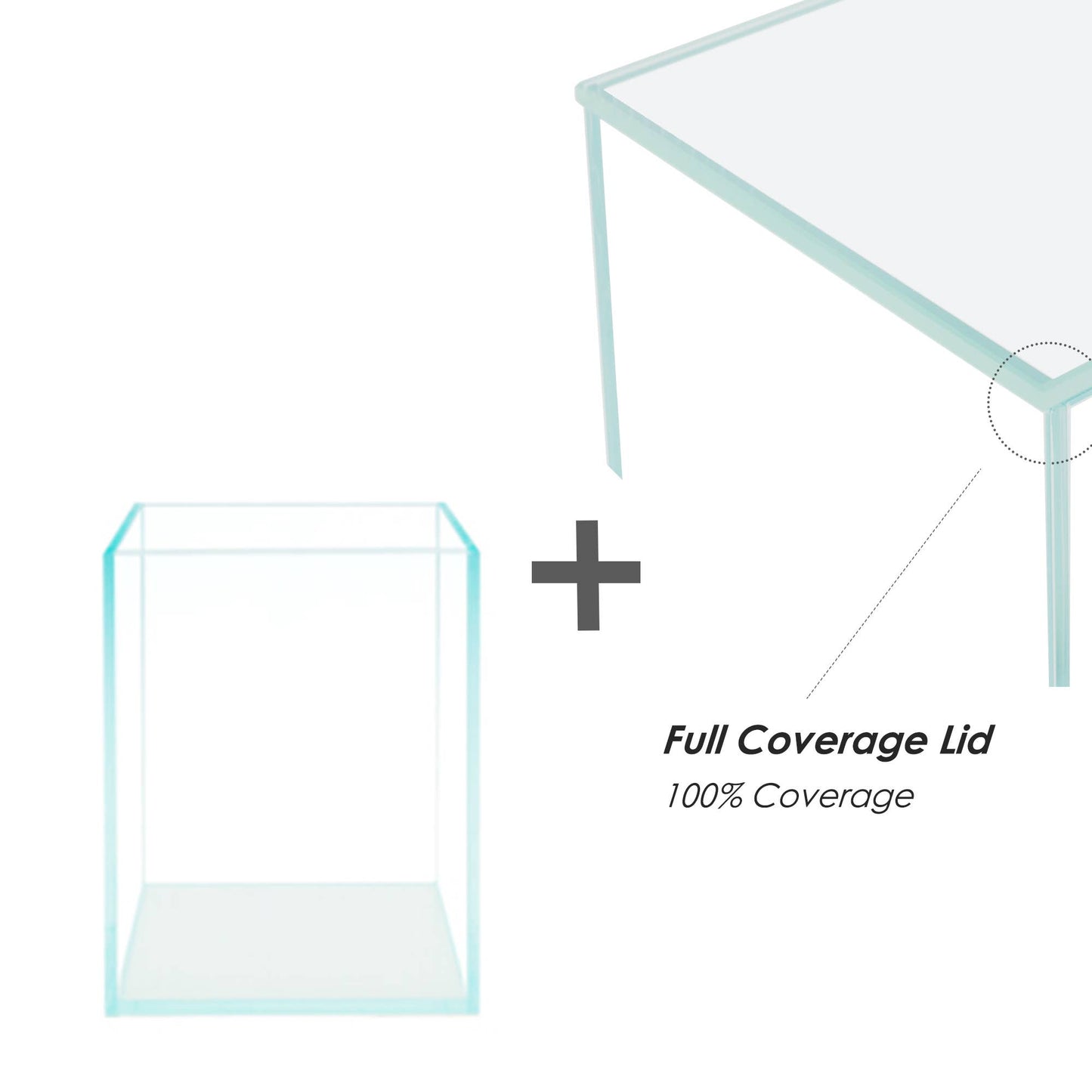 1.2 Gallon Nano Tall Rimless Glass Aquarium, w/ Lids Options