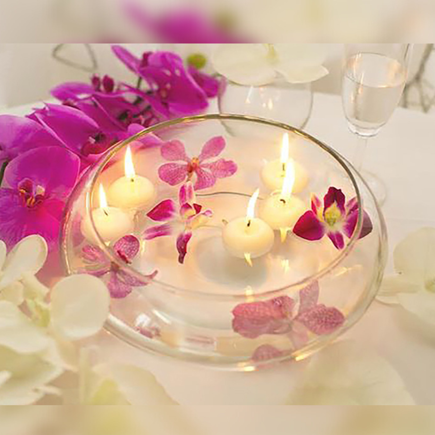 8"D Lily Bowl - Clear Glass Vase