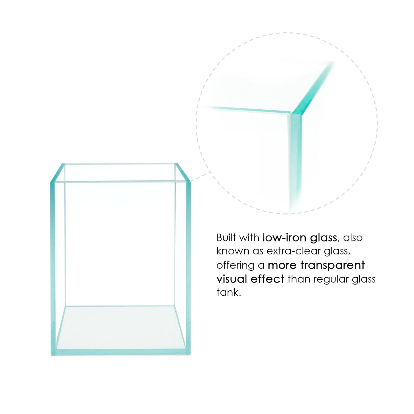 1.2 Gallon Nano Tall Rimless Glass Aquarium, w/ Lids Options