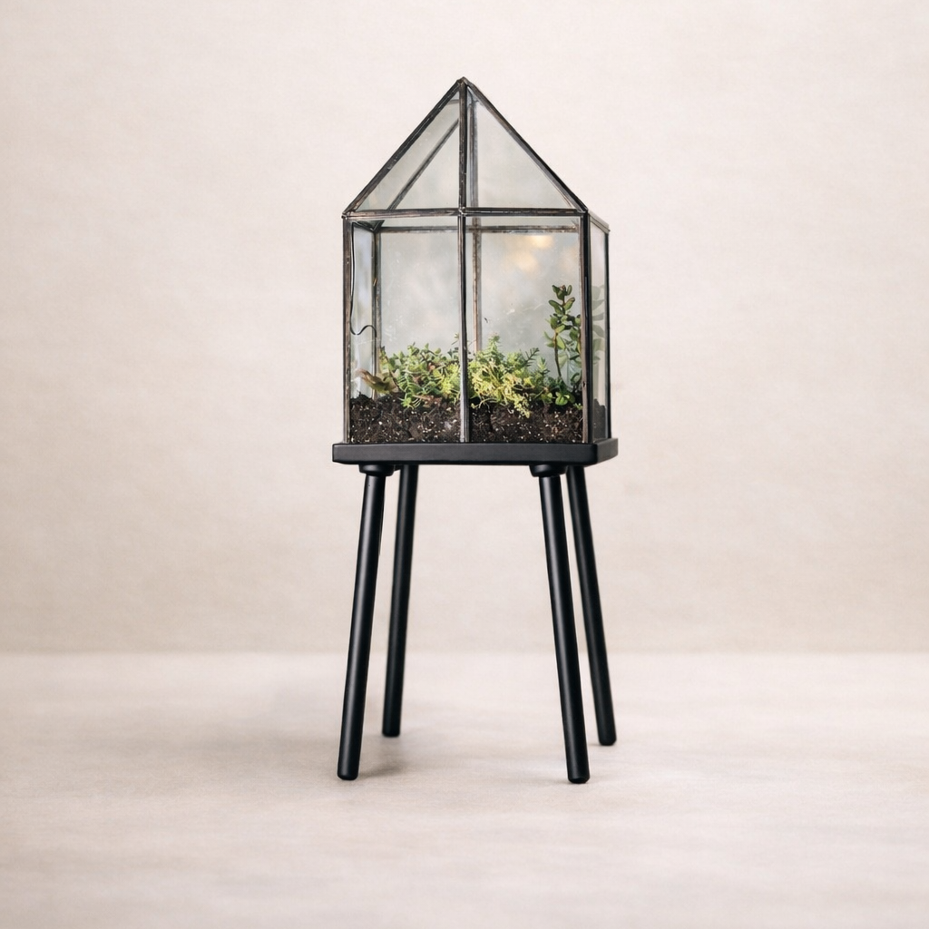 Bronze Oversized Greenhouse Terrarium with stand