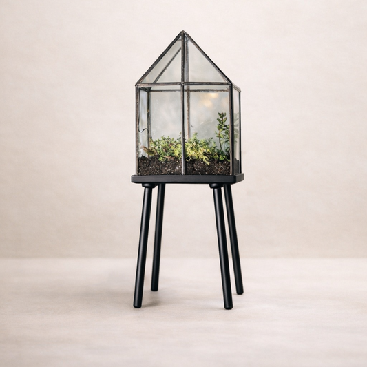 Bronze Oversized Greenhouse Terrarium with stand